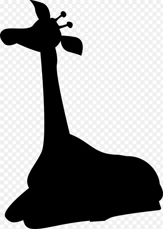 长颈鹿剪裁艺术剪影脖子黑色