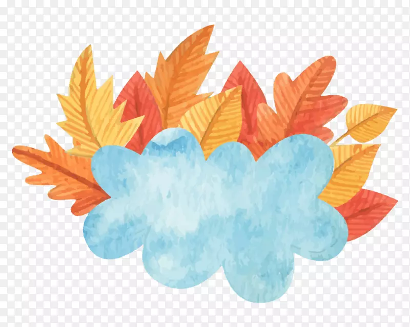 秋叶水彩画形象-紧凑型水彩画