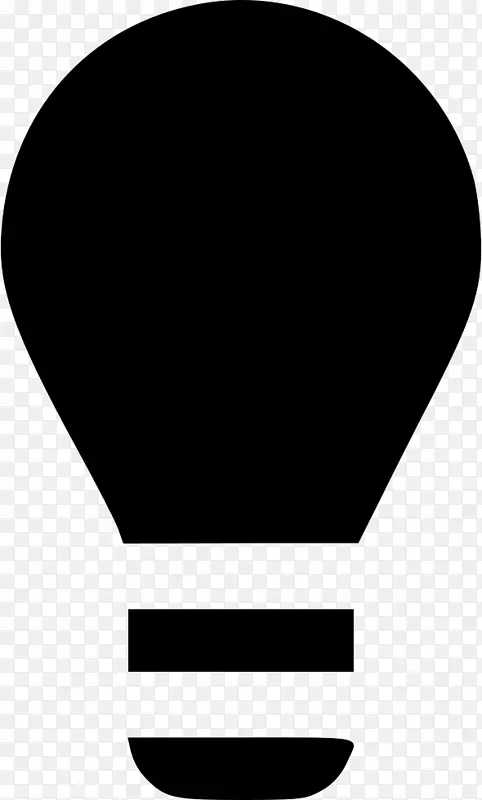 电脑图标电灯符号无电极灯箭头剪影灯png黑色