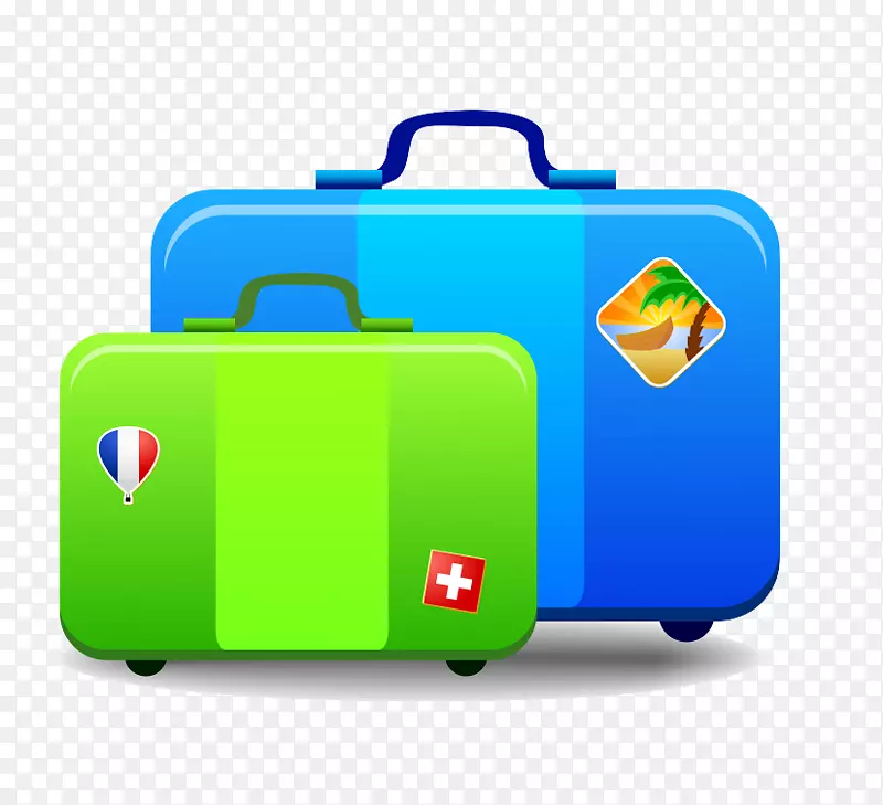 手提箱行李旅行手提包卡通手提箱PNG行李袋