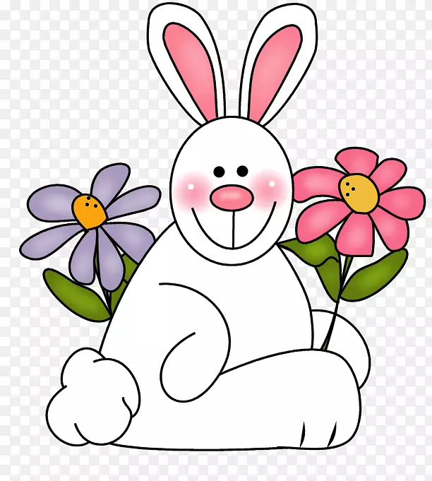 国内兔子复活节兔剪贴画-复活节十字架PNG祝福