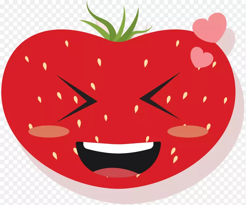 番茄草莓夹艺术插画心
