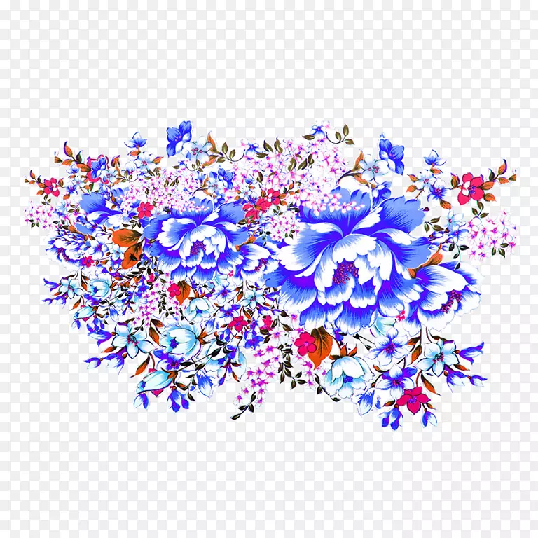 花卉设计，png图片，花卉桌面壁纸，蓝花背景，png透明