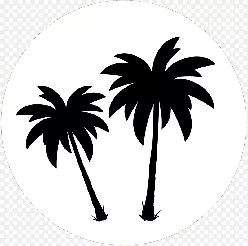 棕榈树剪贴画黑白m剪影叶