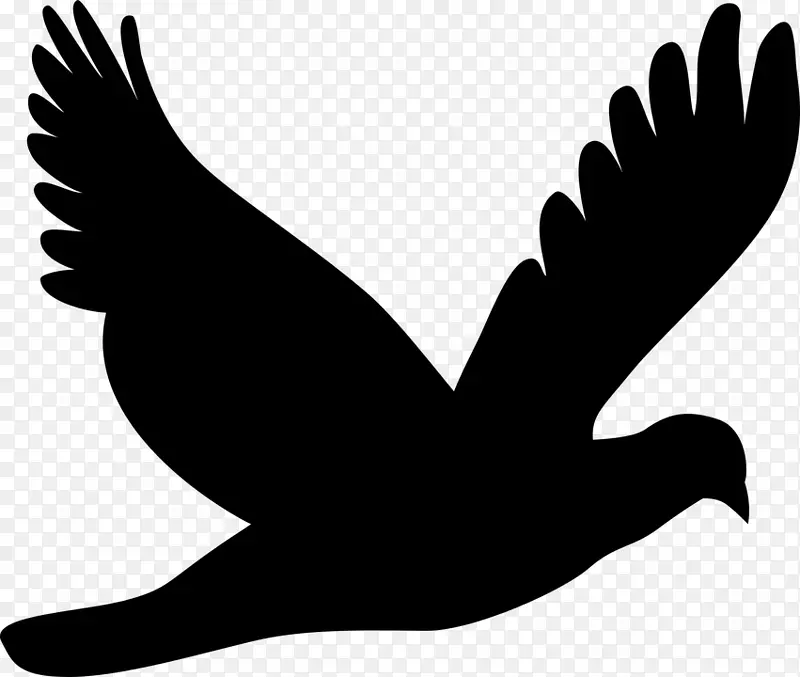 图形剪辑艺术剪影鸽和鸽子飞行