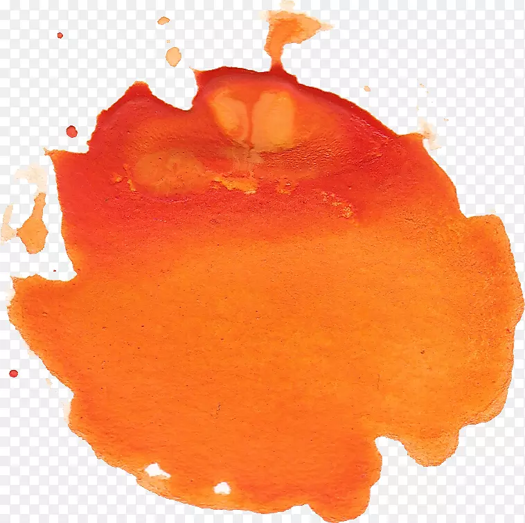 水彩画png图片橙色圆-黑色水彩PNG圆