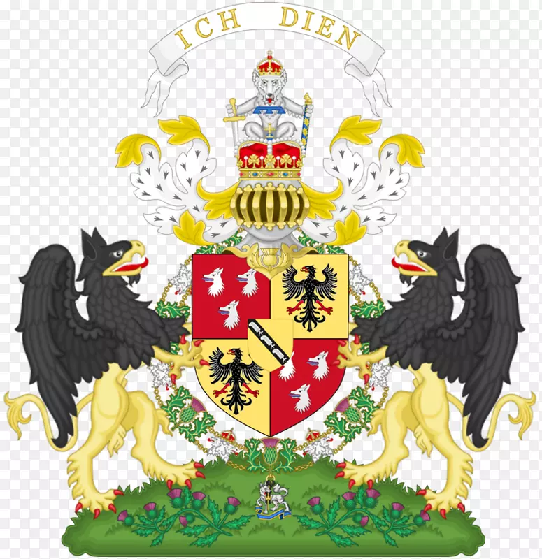 阿拉贡王国王冠，英国卡斯蒂利亚王国的皇家军徽-巴布亚新几内亚乌鸦的狼徽