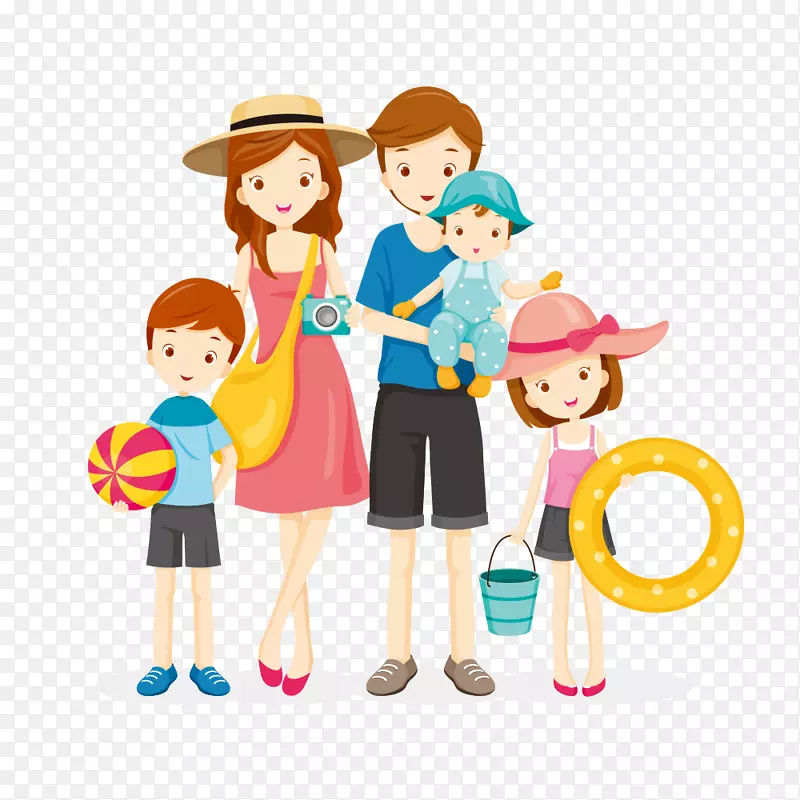 图形版税-免费图像旅行插图-夏季家庭PNG暑假