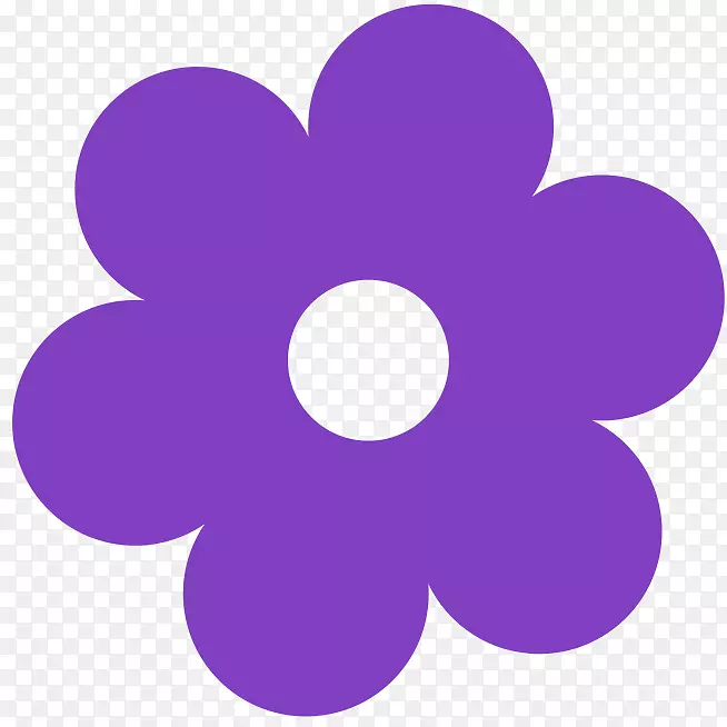 剪贴画，开放部分，无花内容，花瓣-紫色花PNG图标