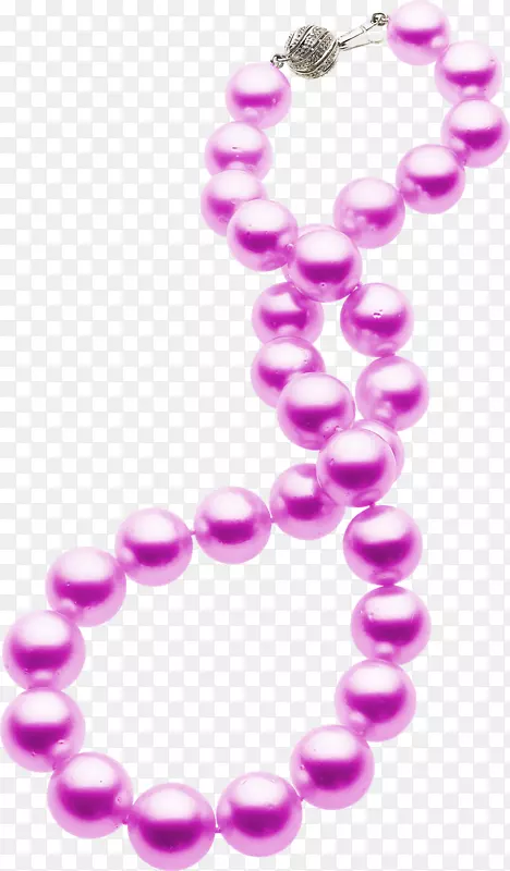 珍珠项链紫色宝石项链-珍珠PNG形象
