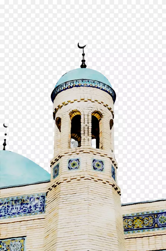 中世纪的尖塔建筑钟楼清真寺