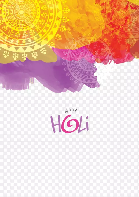 Holi图形节日插图颜色