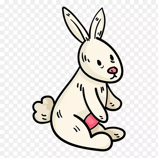 复活节兔子绘制图形插图-复活节兔子徽标PNG SVG