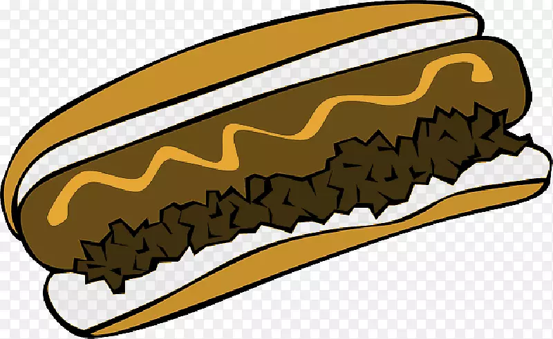 热狗汉堡烧烤夹艺术食品卡通快餐