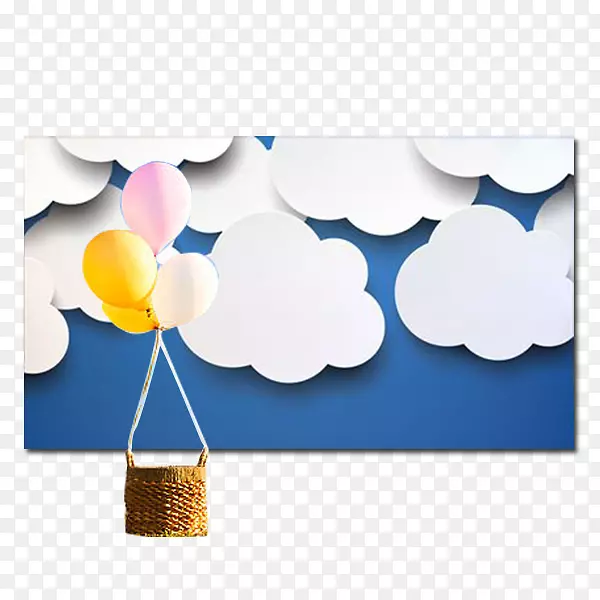 气球背景蓝云天空-Hari Raya道具PNG亭