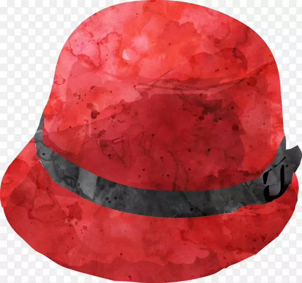 帽子画红色时尚女孩-红色帽子PNG顶部