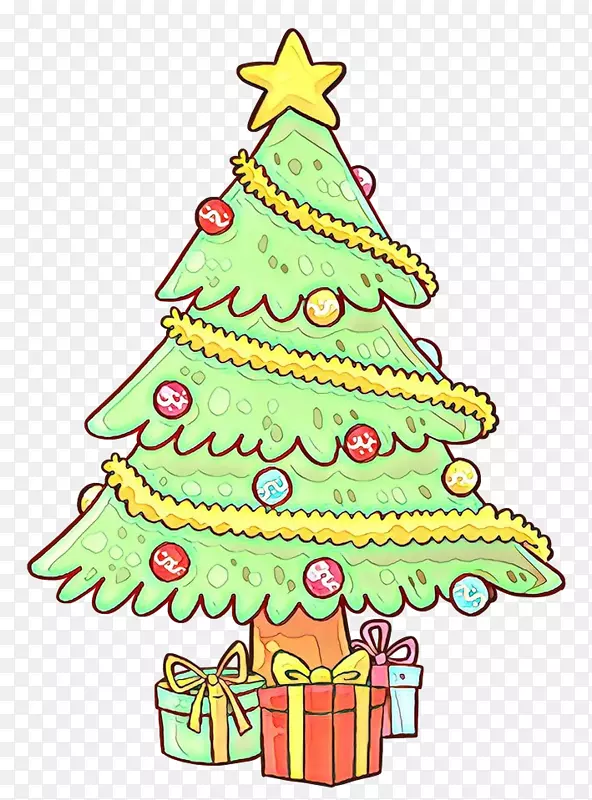 圣诞树，圣诞装饰品，剪贴画，圣诞云杉