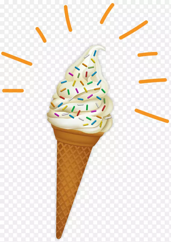 冰淇淋圆锥形冻蛋冻洒香草冻蛋冻标志