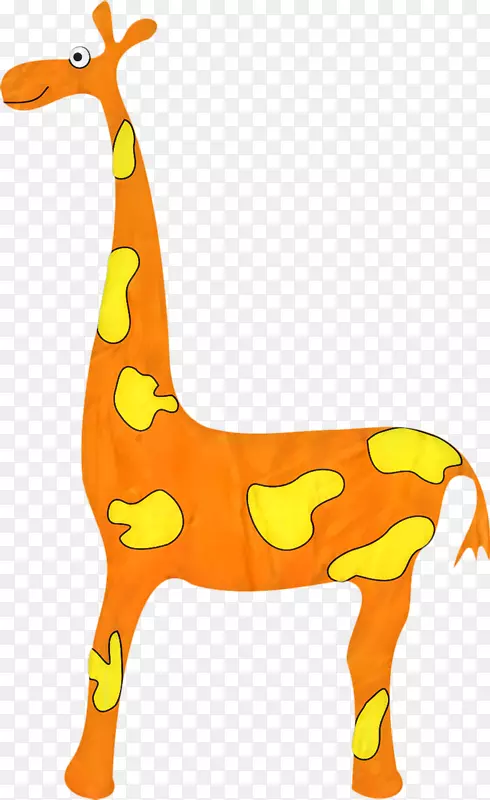 长颈鹿图形剪辑艺术png图片橙色