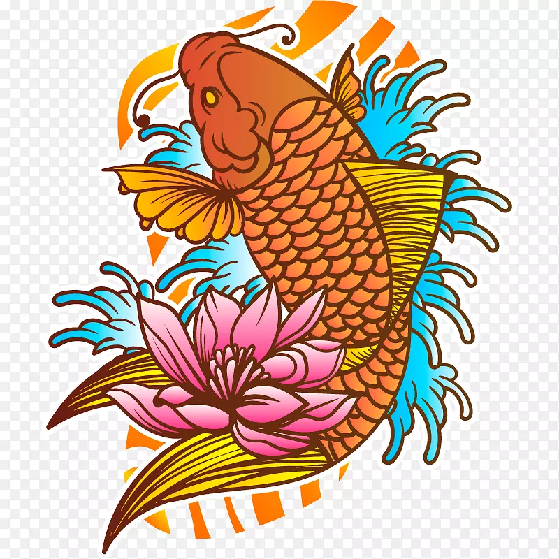 蝴蝶锦鲤金鱼图形-鱼口袋妖怪