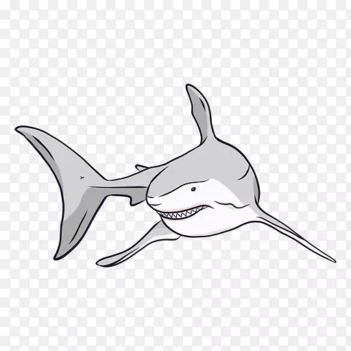鲨鱼插图图形图像绘图-牙画大英鲨