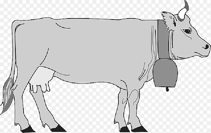匈牙利灰默里灰牛犊夹艺术农场-农场奶牛