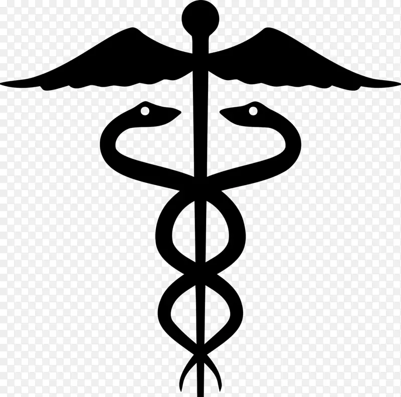 作为医学标志的阿斯克利皮乌斯杖.医学剪贴画PNG符号
