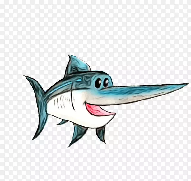 箭鱼夹艺术鲨鱼游泳png图片