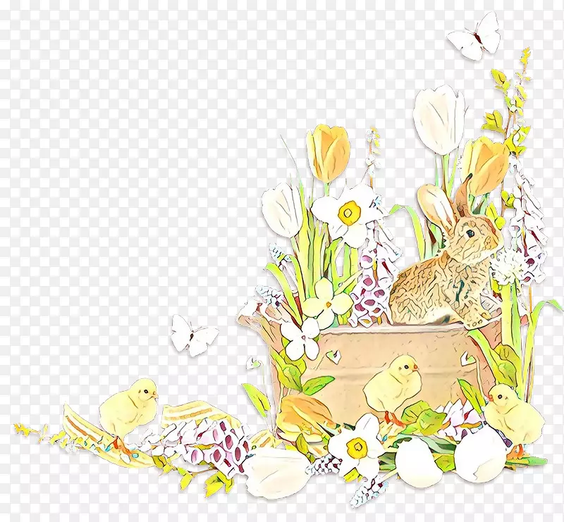 花设计复活节兔子切花
