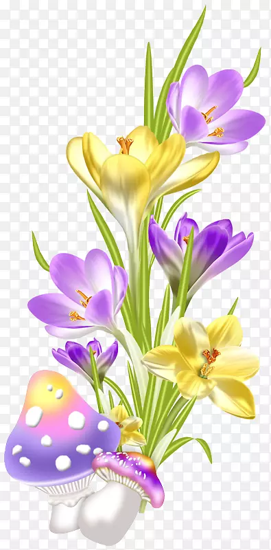 花卉设计剪花剪贴画形象-紫花八哥兔