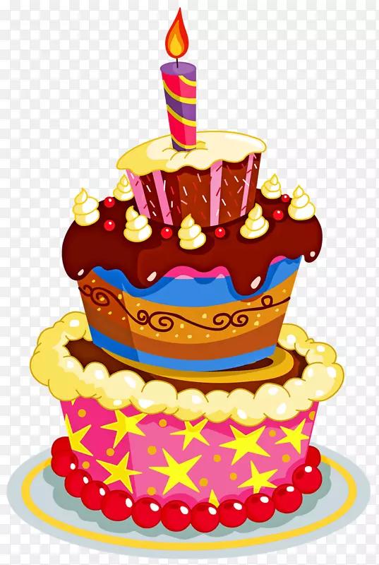 巧克力蛋糕生日蛋糕纸杯蛋糕奶油-蜡笔剪贴画免费