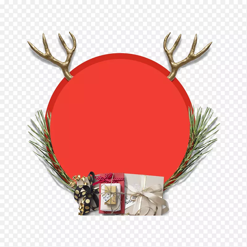 鹿角礼物鹿圣诞日鹿角圆圈颜色