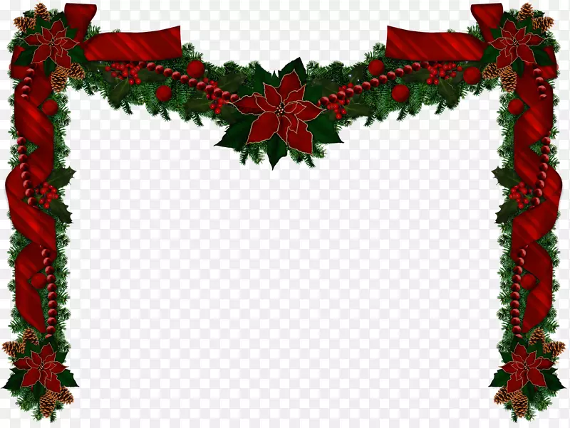 GARLAND圣诞节日png图片剪辑艺术花圈-圣诞剪贴画PNG花环