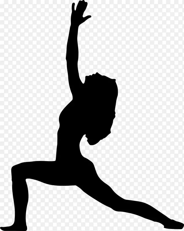 Asana瑜伽剪影运动图形.弓步轮廓