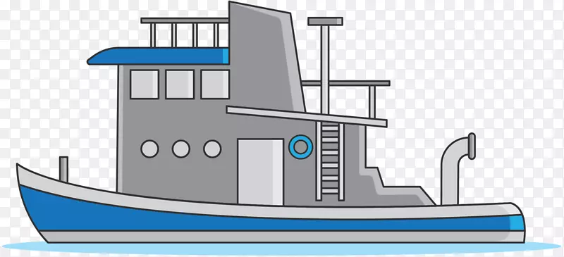 游艇水上运输插图设计
