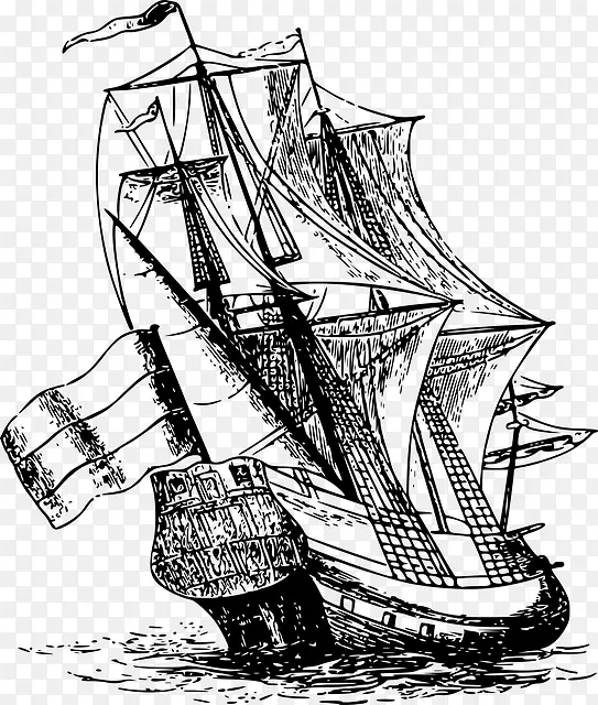 图纸 船 帆船