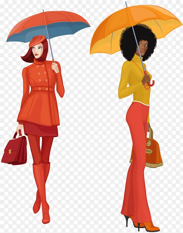 绘画 雨伞 橙色