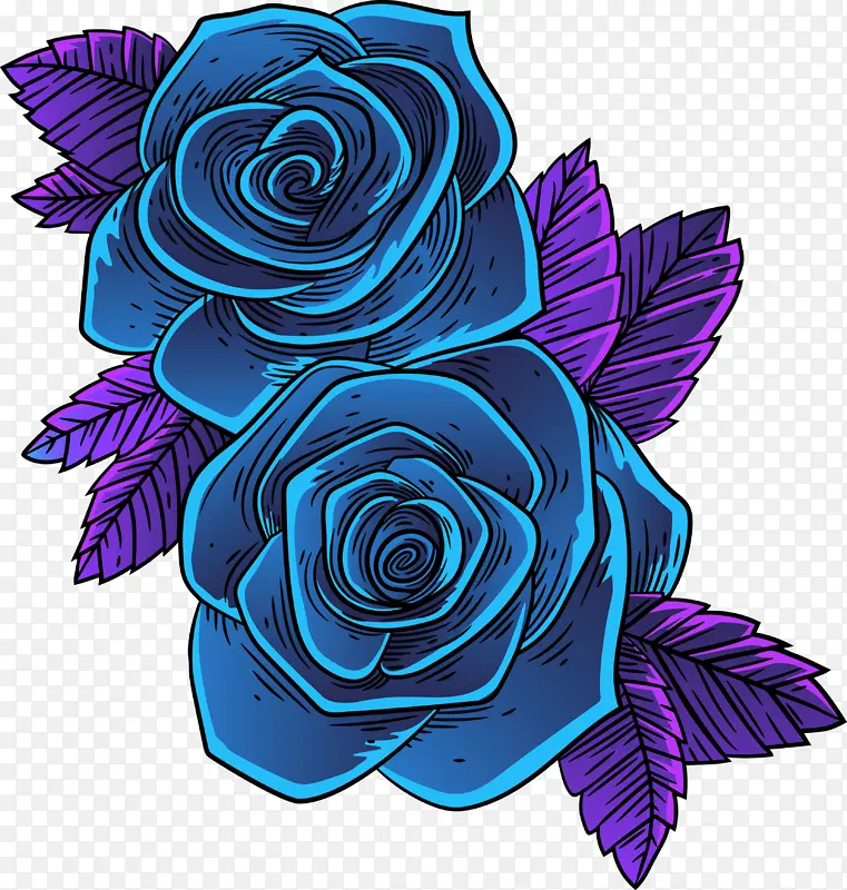 蓝玫瑰 花园玫瑰 蓝色