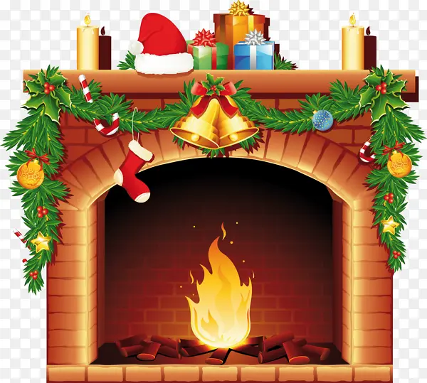圣诞老人 壁炉 圣诞节