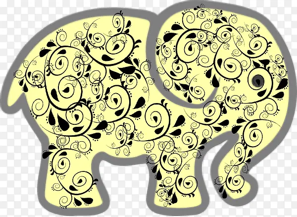 印度象 大象 绘画