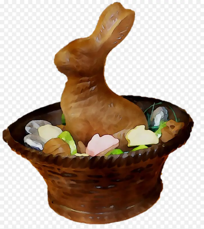 复活节兔子巧克力兔子复活节篮子复活节