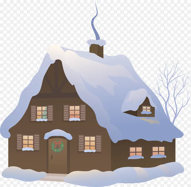 雪 房子 家