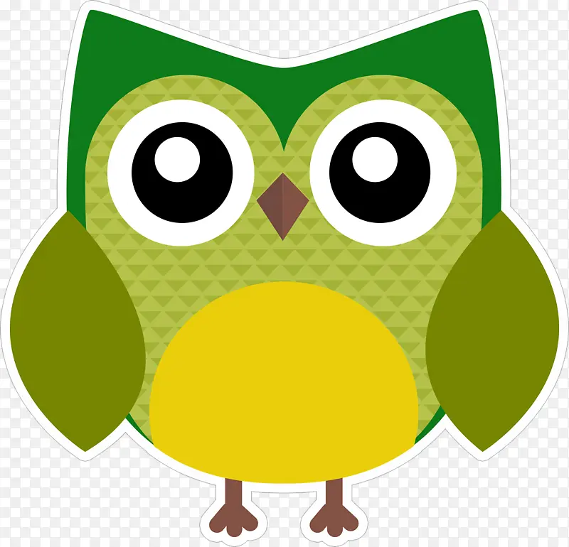 猫头鹰 彩色书 绿色