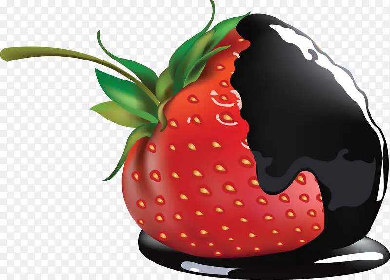 热诚的 巧克力覆盖的水果 草莓