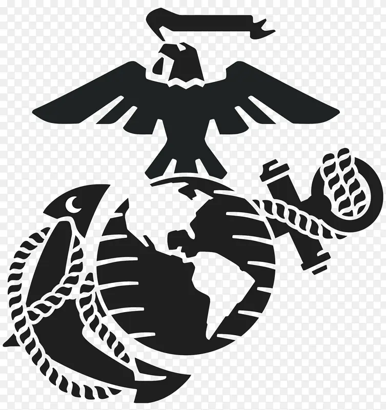 鹰形地球仪和锚 贴花 美国海军陆战队