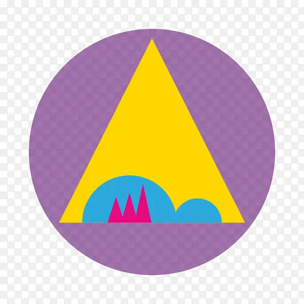 标志 紫色 三角形