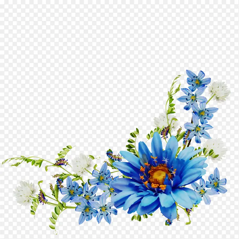 花卉设计 花朵 蓝色