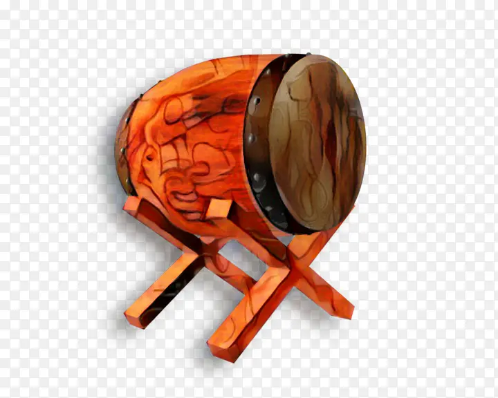 木材 橙色 鼓