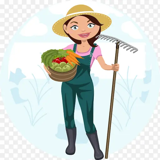 农业家 女人 卡通