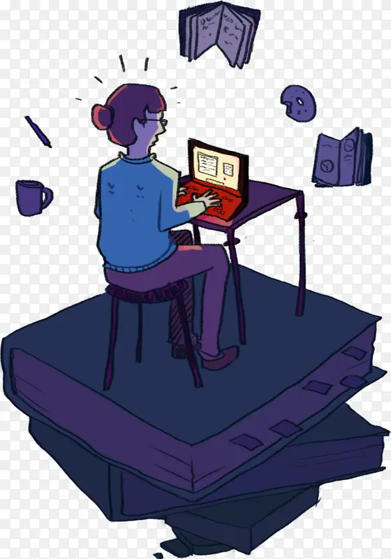 紫色 卡通 家具